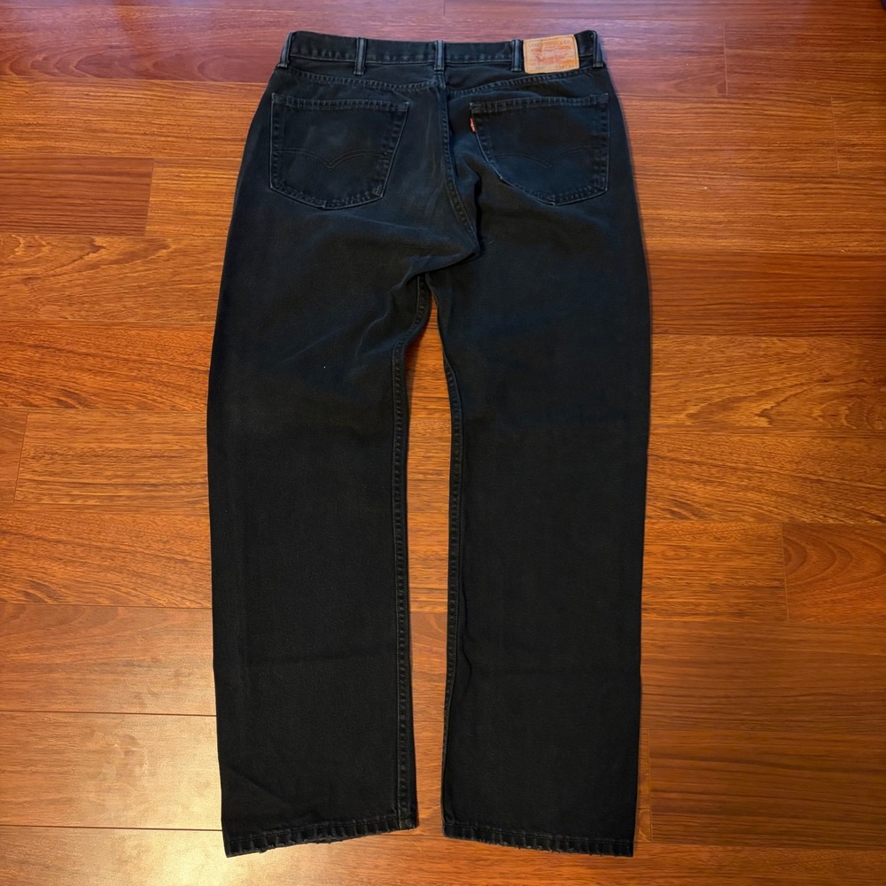 Levis Mens 505 Regular Fit Straight Leg Jeans 38x34 Faded Black Cotton Denim